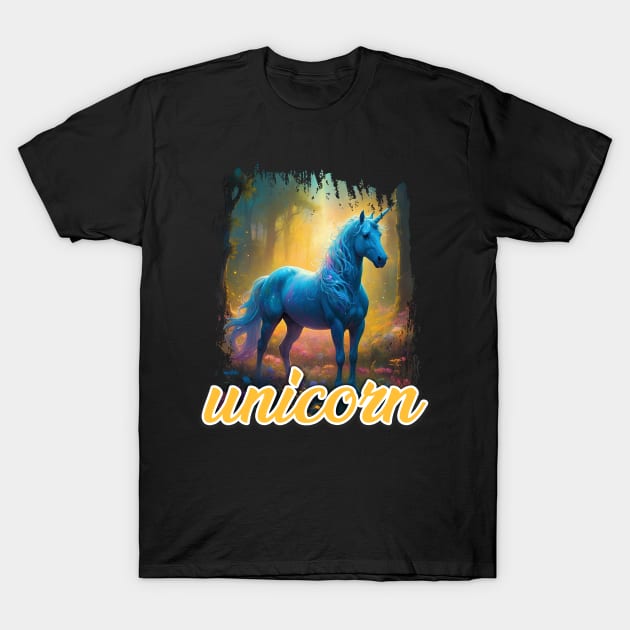 Enchanted Forest Unicorn T-Shirt by PG